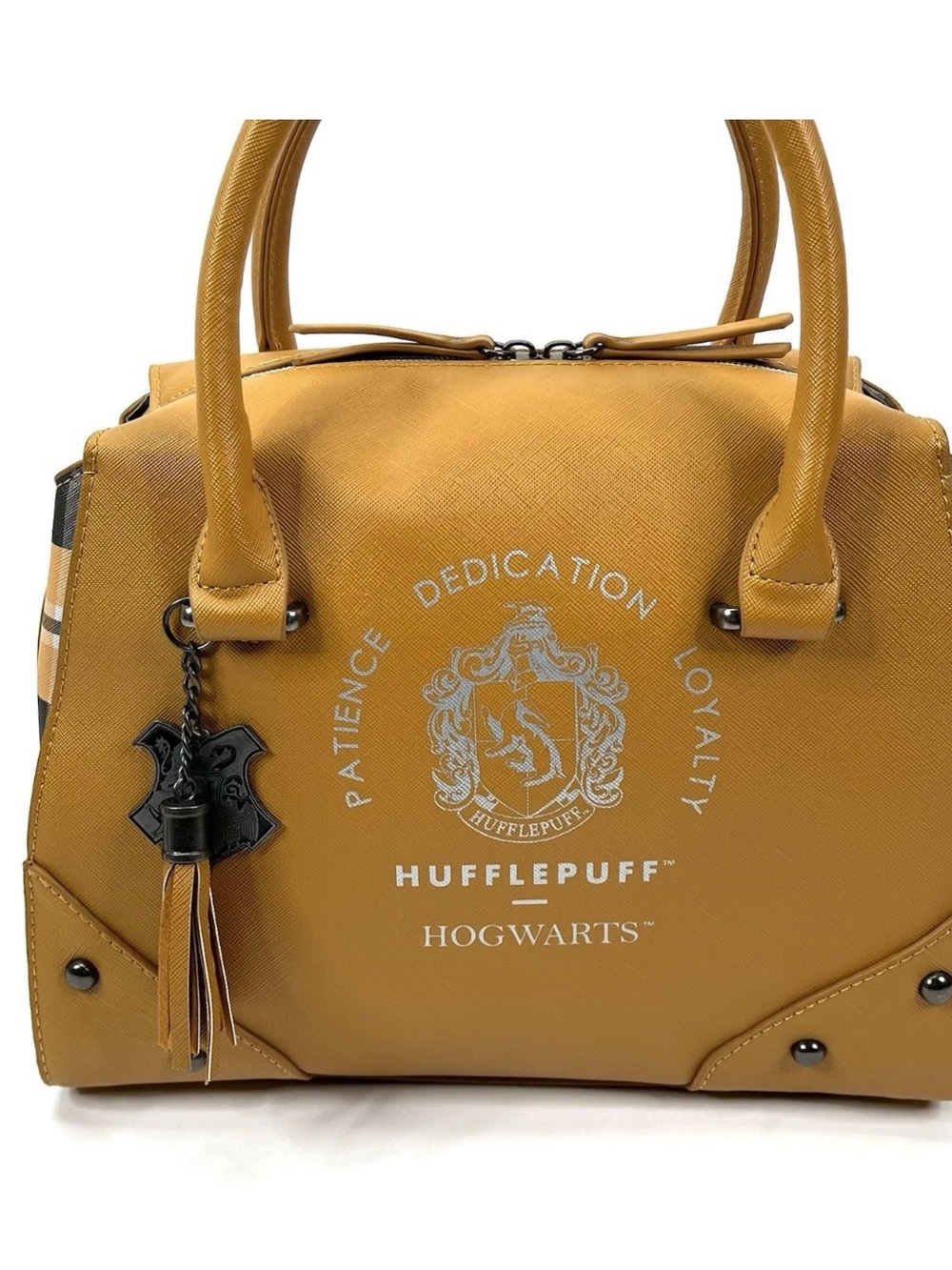 Wizard World Harry Potter Hufflepuff Mustard Yellow Hogwarts Dome Satchel Bag